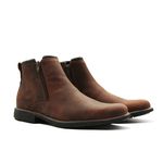 BOTA ZIPADA ANATÔMICA COURO HIDROFUGADO CAFÉ