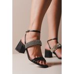 Sandalia de strass preto