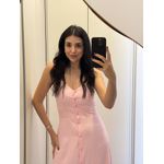 Vestido Botão midi Rosa