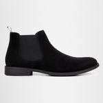 Botina Chelsea Colorado Masculina Couro Legítimo Nobuck - Preto