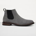 Botina Chelsea Colorado Masculina Couro Legítimo Nobuck - Cinza