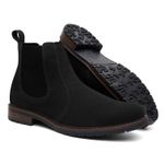 2 Botinas Chelsea Colorado Masculina Couro Nobuck - Areia + Preto