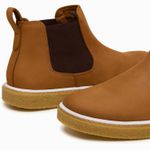 Bota Masculina Couro Camurça Casual Elástico - Castor