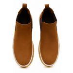 Bota Masculina Couro Camurça Casual Elástico - Castor