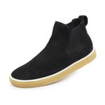 Bota Masculina Couro Camurça Casual Elástico - Preto