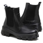 Bota Coturno Feminino com El stico Ajust vel Lateral Solado