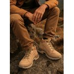 Bota Masculina Adventure Cano Médio em Couro Legítimo - Creme