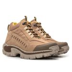Bota Masculina Adventure Cano Médio em Couro Legítimo - Creme