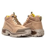 Bota Masculina Adventure Cano Médio em Couro Legítimo - Creme