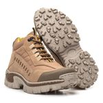 Bota Masculina Adventure Cano Médio em Couro Legítimo - Creme