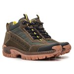 Bota Masculina Adventure Cano Médio em Couro Legítimo - Verde Oliva