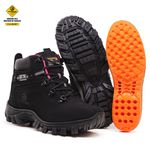 Bota Adventure Eagle Masculina em Couro com C.A - Preto e Rosa