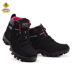 Bota Adventure Eagle Masculina em Couro com C.A - Preto e Rosa