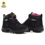 Bota Adventure Eagle Masculina em Couro com C.A - Preto e Rosa