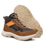 Bota Masculina Adventure Alive em Couro Legítimo Cano Alto - Caramelo