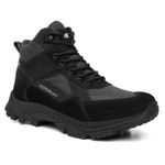 Bota Masculina Adventure Alive em Couro Legítimo Cano Alto - Preto