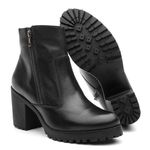 Bota Feminina com Salto Couro Legítimo Venetto Fechado - Preto