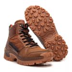 Bota Masculina Adventure Cano Médio em Couro Legítimo - Avelã