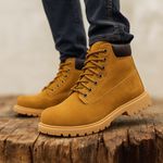Bota Masculina Arizona Camurcinha Couro Adventure Casual - Milho