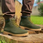Bota Masculina Arizona Camurcinha Couro Adventure Casual - Oliva