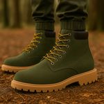 Bota Masculina Arizona Camurcinha Couro Adventure Casual - Oliva