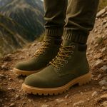 Bota Masculina Arizona Camurcinha Couro Adventure Casual - Oliva