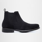 Botina Chelsea Masculina Couro Legítimo Nobuck - Preto