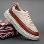 Tênis Sneaker Masculino Solado Alto - Nude/Avelã