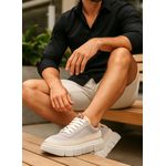 Tênis Sneaker Masculino Solado Alto - Cinza