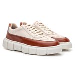 Tênis Sneaker Masculino Solado Alto - Nude/Avelã