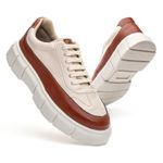 Tênis Sneaker Masculino Solado Alto - Nude/Avelã