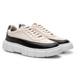 Tênis Sneaker Masculino Solado Alto - Preto/Nude