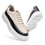 Tênis Sneaker Masculino Solado Alto - Preto/Nude