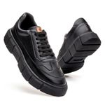 Tênis Sneaker Masculino Solado Alto - Preto/Preto