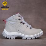 Bota Reagles com C.A. 48.067 Em Couro Legitimo e com Biqueira PVC - Cinza