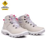 Bota Reagles com C.A. 48.067 Em Couro Legitimo e com Biqueira PVC - Cinza