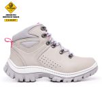 Bota Reagles com C.A. 48.067 Em Couro Legitimo e com Biqueira PVC - Cinza