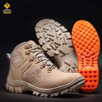 Bota Reagles com C.A. 48.067 Em Couro Legitimo e com Biqueira de PVC Nude
