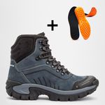 Bota Masculina Adventure Canyon em Couro Legítimo Biqueira Reforçada - Azul