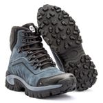 Bota Masculina Adventure Canyon em Couro Legítimo Biqueira Reforçada - Azul