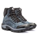 Bota Masculina Adventure Canyon em Couro Legítimo Biqueira Reforçada - Azul