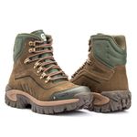 Bota Masculina Adventure Canyon em Couro Legítimo Biqueira Reforçada - Oliva