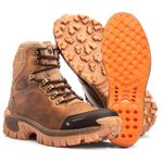 Bota Masculina Adventure Canyon em Couro Legítimo Biqueira Reforçada - Whisky