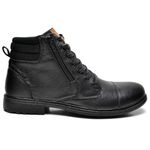 Bota Masculina Casual Coturno em Couro Legítimo - Preto