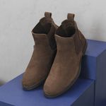 Botina Chelsea Colorado Masculina Couro Legítimo Nobuck - Cinza