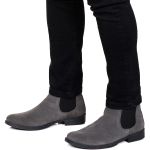 Botina Chelsea Colorado Masculina Couro Legítimo Nobuck - Cinza