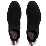 Botina Chelsea Masculina Couro Legítimo Nobuck + Carteira - Preto