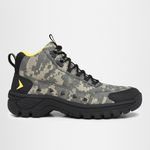 Bota Masculina Couro Legítimo Cano Médio - Camuflado/Verde