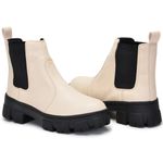 Bota Coturno Feminino com Elástico Ajustável Lateral Solado Robusto - Branco