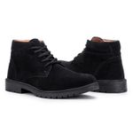Bota Lançamento Michigan Masculina Couro Camurça em Cadarço - Preto